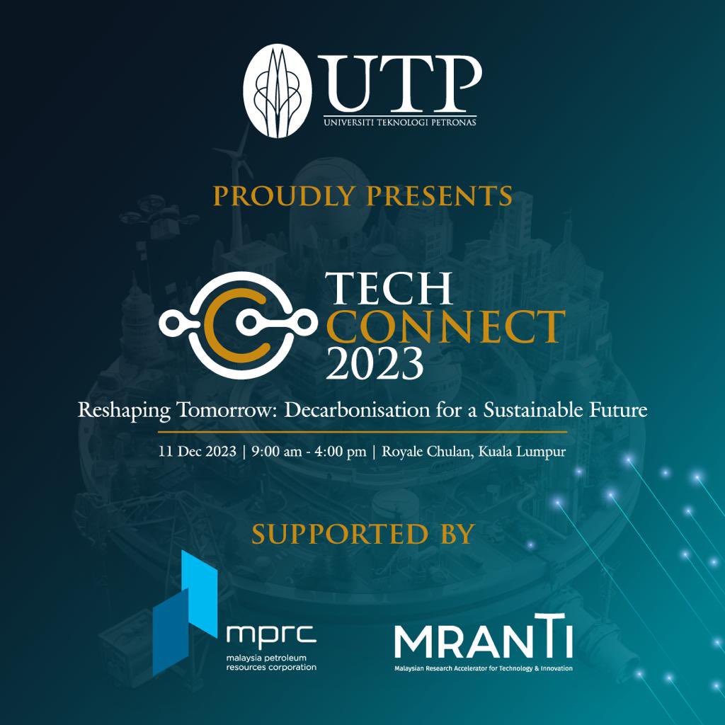 UTP teams up with @mprcmalaysia and @myMRANTI for TechConnect 2023. This alliance aims to drive tech advancements, combining UTP’s innovation, MPRC’s industry insights, and MRANTI’s research acceleration. A dynamic hub for ideas and progress! #TechConnect2023 #UTPinMe