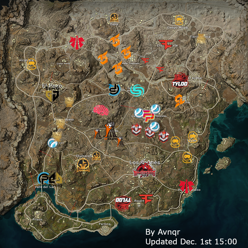 Avnqr's tweet photo. Latest updated drops for all 4 maps at #PGC23
Who is your favorite to win?
We are starting with Miramar and it looks like its gonna be alot of early action!
Tune in at 18:00 CET
Twitch / PUBG https://t.co/20USKxy70K
