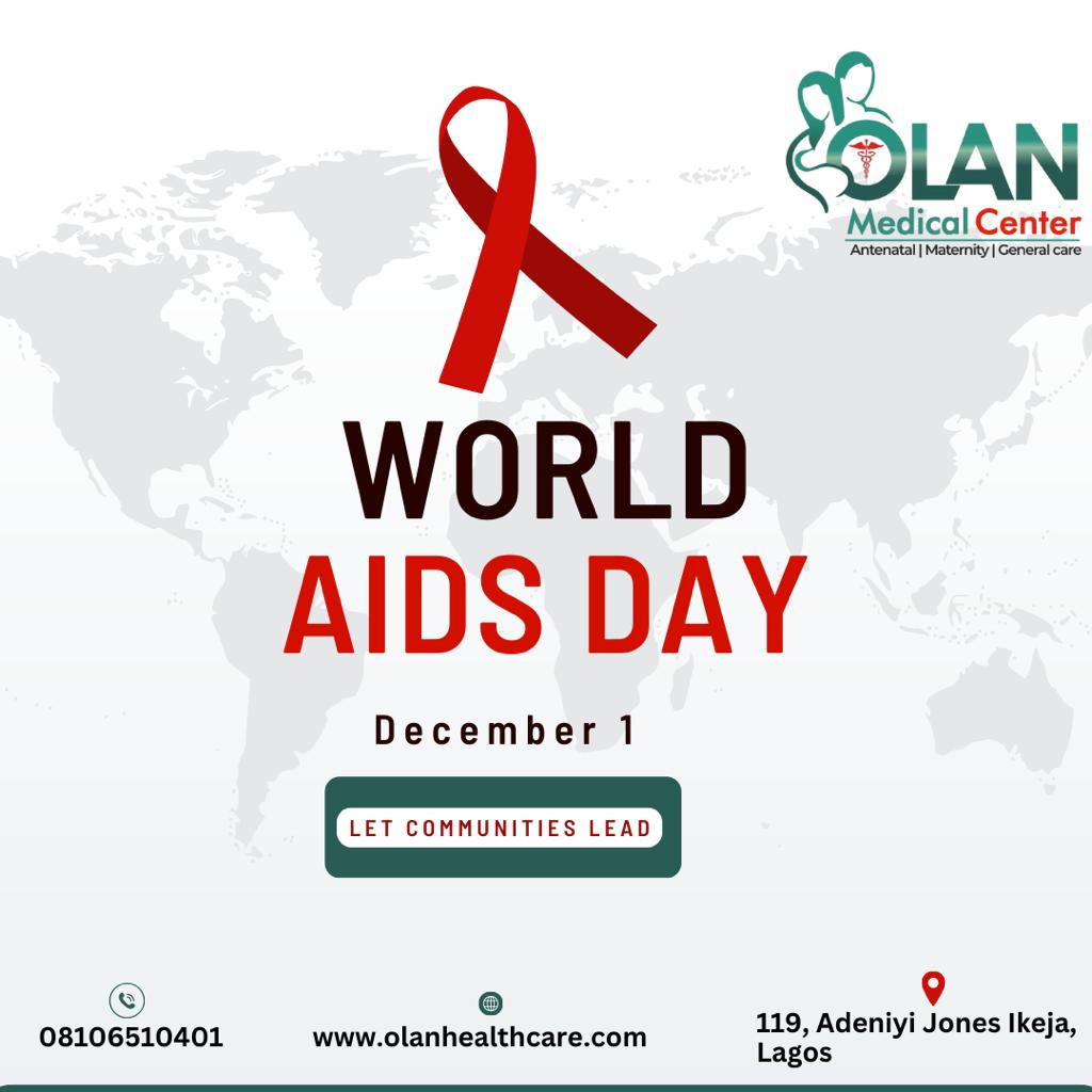 OlanCenter's tweet photo. World AIDS Day observed every December 1st, is a global initiative aimed at increasing awareness about the AIDS pandemic stemming from HIV infection.

This year's theme is "LET COMMUNITIES LEAD", a call to action urging each of us to provide support to individuals living with HIV https://t.co/5lVqit7ONj