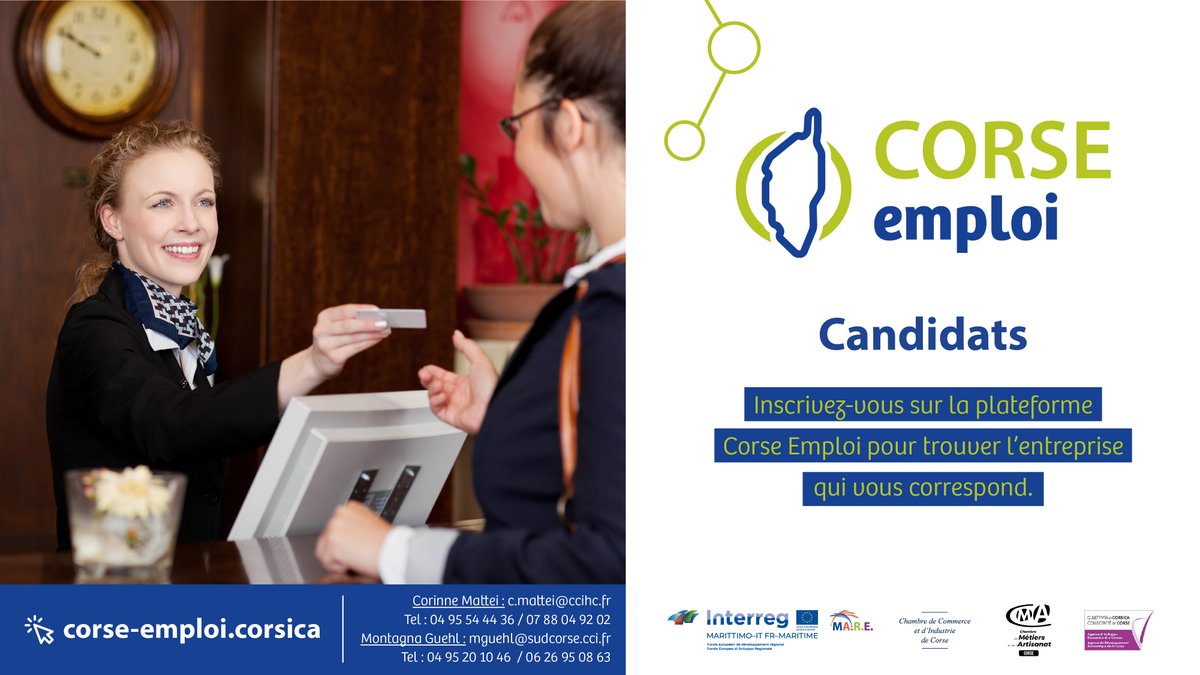 Corse Emploi vous offre la possibilité de naviguer rapidement et efficacement parmi les offres d'emploi disponibles.

👥 Créez gratuitement votre compte dès maintenant et accédez à toutes ces fonctionnalités en cliquant ici : ow.ly/oJ1350K6ZS4

 #Recrutement #RH #Corse