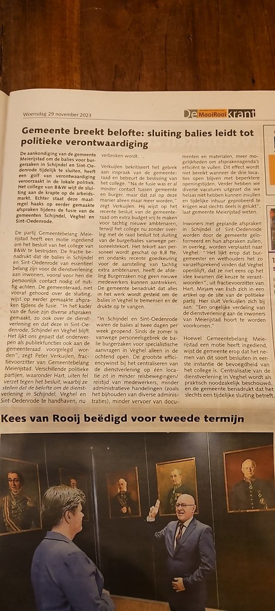'Balies sluiten leidt tot minder reisbewegingen van medewerkers en vervoer van documenten'. Hoe je de inwoner niet centraal zet! Alle extra reisbewegingen voor inwoners (tijd, kosten, duurzaamheid, etc) niet belangrijk genoeg? @DeMooiRooiKrant <a href="/GemMeierijstad/">Gemeente Meierijstad</a>