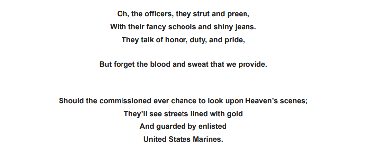 diamondllama's tweet photo. @AngryCops Good day Drill Sergeant. I appreciated this video, as it speaks about building fraternity instead of encouraging elitism. I took a stab at rewriting the Battle Hymn of the Corp.

No disrespect to any members of the service. Except Snoke - of course. https://t.co/TKz4bZFDhq