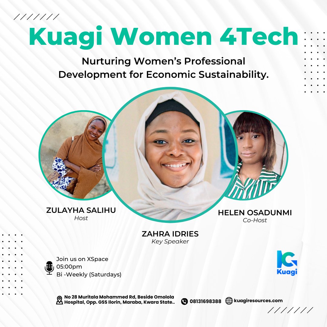 Zulai144's tweet image. Episode 1: *Tech Communication Strategies for Success*
Join us on *9th of Dec 2023 by 5:00pm* for insights on thriving in tech while building strong professional connections!
Empowerment, expertise, and engaging discussions await! #WomenInTech #kuagiresources #KuagiWomen4Tech