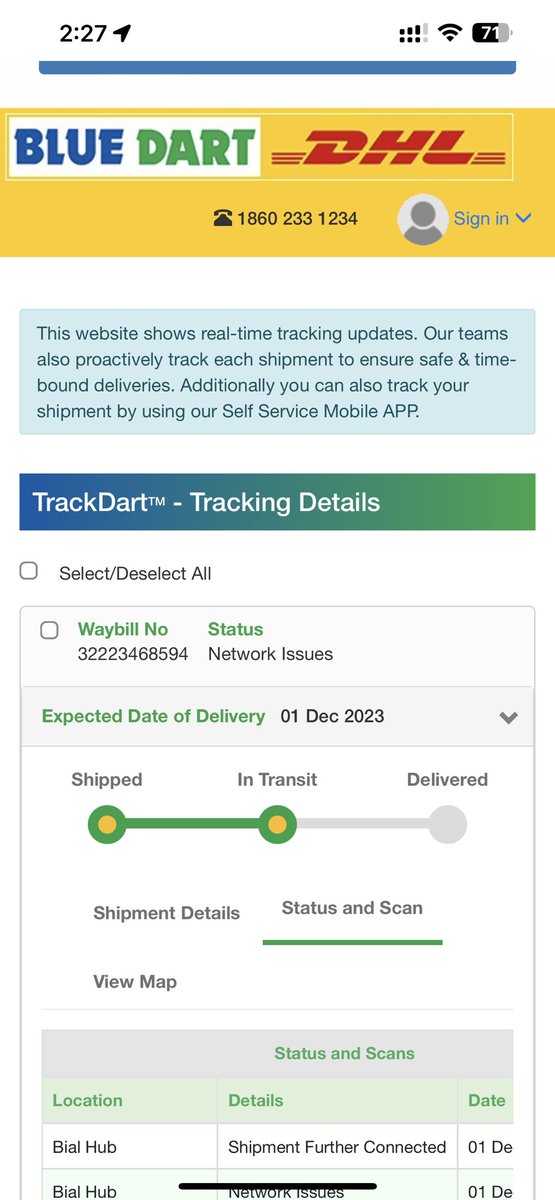 rakeshpsm85's tweet photo. @BlueDartCares never trust these services when you need urgent delivery https://t.co/g488sDUpE1