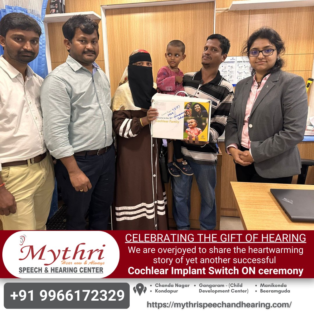 mythrihearing's tweet photo. #GiftOfHearing #CochlearJourney #SwitchONCeremony #CelebratingSound #HearingTransformation #AudiologySuccess #JoyfulMoments #HopeThroughHearing #EmpoweringLives #MythriSpeechAndHearing #LifeChangingTechnology #TransformativeAuditoryAdventure #SoundOfJoy #AudiologyTriumphs https://t.co/pEqs3Lwlx0