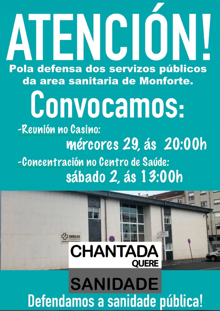 fafichantada's tweet photo. Veña ,seguimos na loita !! 💪
@SanidadeXunta . https://t.co/3lUDzC2nzc