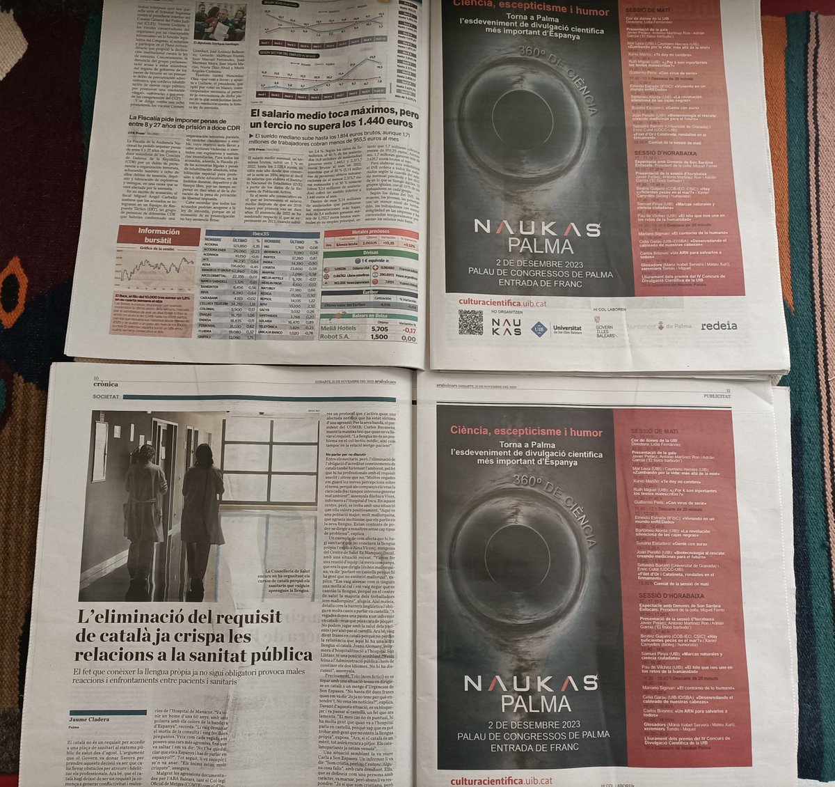 📢 Se respira bon ambient “naukero” a Palma aquests dies. Això és perquè demà dia 2 el Palau de Congressos de Palma acollirà la 2ª edició de #NaukasPalma, com sempre amb molta ciència 🔬 escepticisme, humor i sorpreses 🤫

I tot de franc. Us ho perdreu?

✅culturacientifica.uib.cat/Projectes/2023…