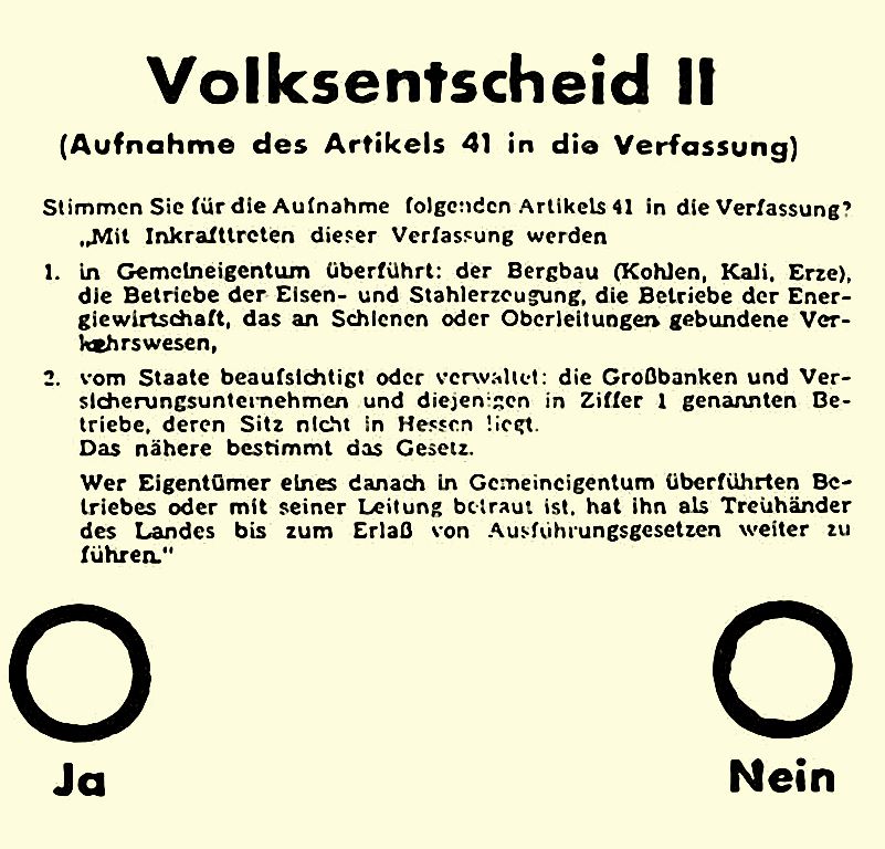 Heute vor 77 Jahren stimmte nach den Erfahrungen mit Kapitalismuskrise, Faschismus und Weltkrieg die große Mehrheit der Hessen für die Sozialisierung der  Schlüsselindustrien und des Großgrundbesitzes. Die damaligen Beschlüsse  sind bis heute unabgegolten. academia.edu/110267767/Die_…