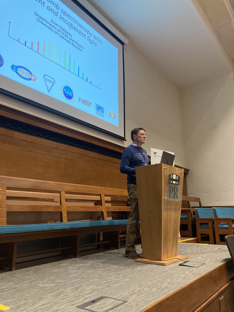 AiPTEvents's tweet photo. Scott Diddams opening the 3rd day of #FreQomb at @AstonPhotonics https://t.co/Pj5MTQ4pK0