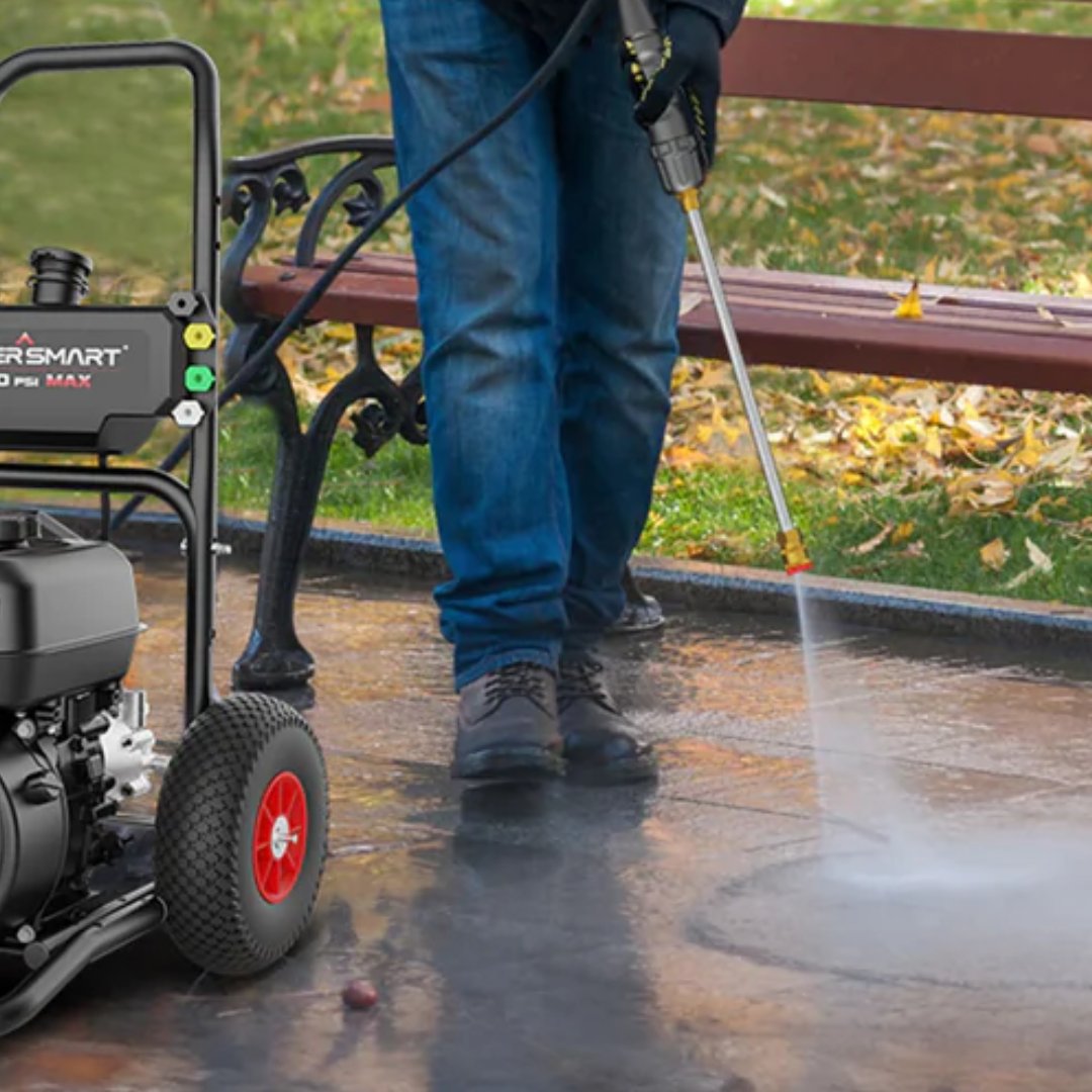 PowerSmart_USA's tweet photo. Powerful performance in every spray! 💦 Unleash the force of the 3200 PSI Gas Pressure Washer with a robust 208cc engine, delivering 2.5 GPM. Tackle grime, dirt, and tough stains effortlessly. Your go-to for a sparkling clean! ✨🔧 

Shop👉 https://t.co/qc0z6UTP27 https://t.co/horGb6IUec
