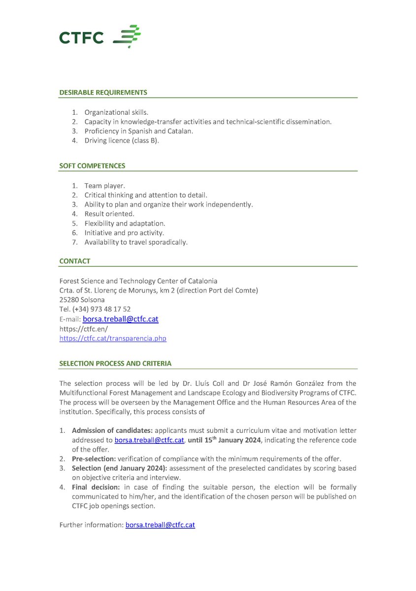 LColl_'s tweet photo. 🚨🚨 POSTDOC ADVERT!
We are offering a 2-year postdoc position to work in our group on forest resilience and adaptive forest management within the context of the @eco2adapt project!
Additional information: https://t.co/jRqq4sPQCm
Feel free to DM in interested! - Pls RT! https://t.co/ZjSoOlnUz3