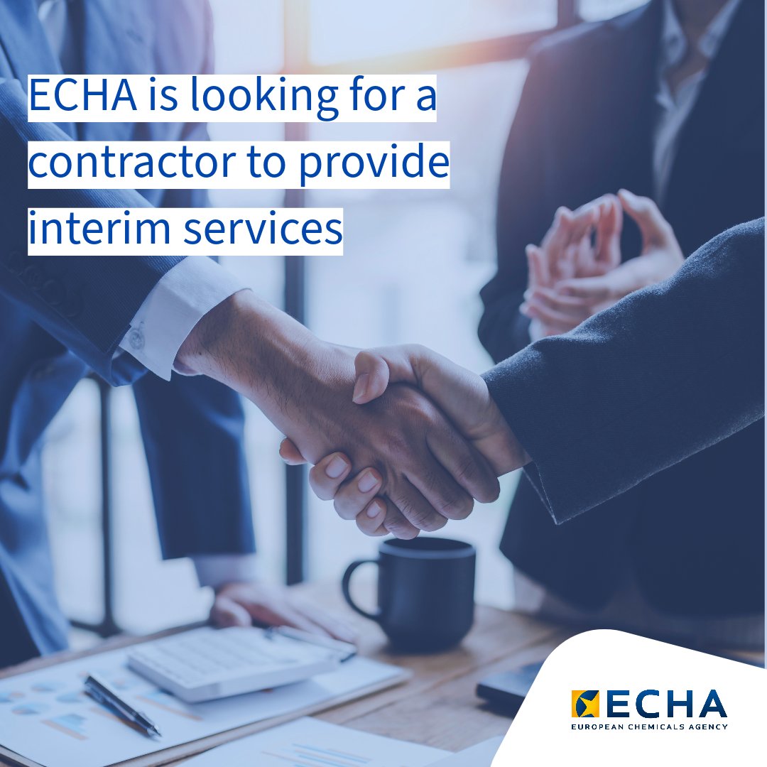 EU_ECHA's tweet photo. #EUProcurement – ECHA, together with @EUkomissio in Finland, is looking for a temporary workers agency to provide interim services.
👉 Submit your tender to our open call before 15 January 2024.
https://t.co/CzTaty5QzL https://t.co/nfOZ4AZZRG