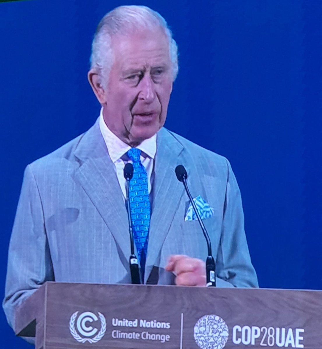 Key #COP28 message from King Charles: we're taking the natural world into dangerous unchartered territory, conducting a vast experiment that's changing ecological conditions faster than nature can cope  We need to work towards zero carbon #NaturePositive future