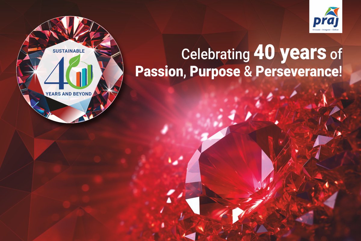 PrajIndustries's tweet photo. We are thrilled to announce the commencement of our #RubyYear Celebrations, as we approach the milestone of our foundation day today. To mark this special occasion, we are introducing a new visual identity that reflects our Passion, Purpose, & Perseverance over the past 40 years. https://t.co/A8mWsMwqit