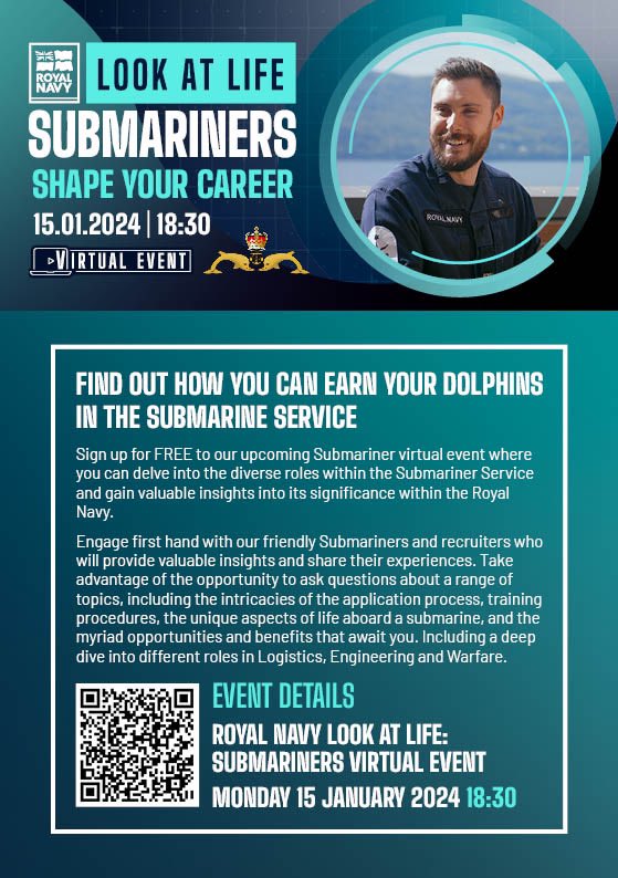 Find out how you can earn your dolphins in the Submarine Service at the link below 🐬👇 eventbrite.co.uk/e/look-at-life…