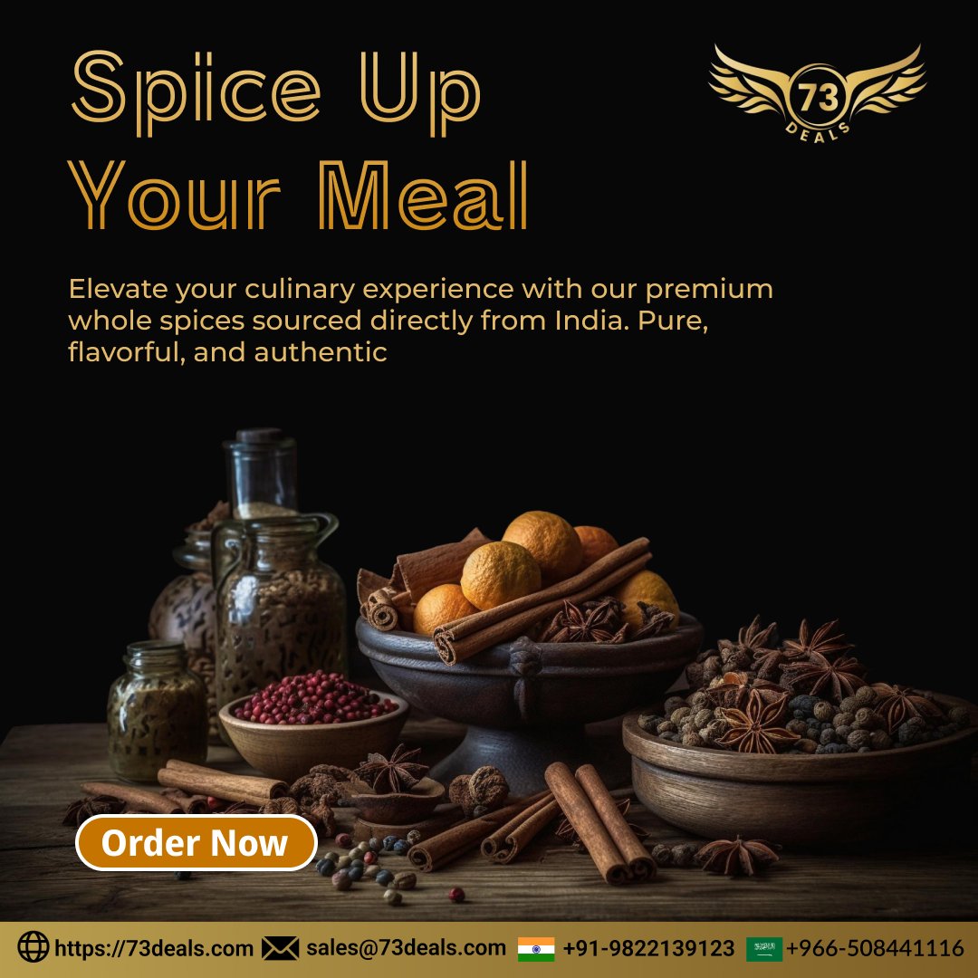 73Deals's tweet photo. Indulge in authenticity! 🇮🇳✨ 73 Deals brings the soul of Indian spices to your doorstep. Elevate every dish with our premium exports.
📞 +91 9822139123
📩 sales@73deals.com
🌐 https://t.co/smIZElylpy

#SpiceHarmony #73DealsDelight #73Deals #CleanEnergy #ImportExport #GreenLiving https://t.co/am1EOAZxOm
