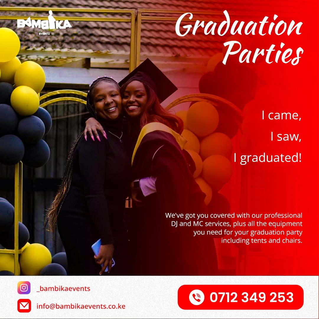 walter_bambika's tweet image. We celebrate not just degrees but the knowledge, determination, and growth embodied. Congratulations to all the Graduating Class of 2023  🎓 🥳
Book with us for Tents, Decor, PA &amp;amp; Dj Services to make your special day unforgettable! 
#Graduatingclassof2023 #JKUAT41stGrad