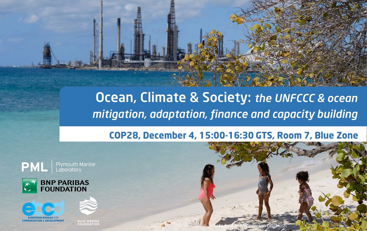 🌊COP 28 side-event on Ocean, Climate & Society in person and online ➡️ Ocean ecosystems & coastal communities are being impacted by climate change, but the ocean also offers adaptation & mitigation actions. 🗣️ Let’s discuss … Follow online youtube.com/@UNClimateChan…