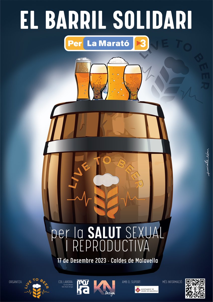 AjCMalavella's tweet photo. 🍺Enguany a Caldes hi haurà barril solidari amb #Livetobeer
📍Trobaràs l'estand durant tot el matí del dia 17 de desembre al carrer Vall·llobera.
👉Durant tot el matí s'oferirà cervesa artesana i l'import íntegre de la recaptació es donarà a la Fundació de la Marató de TV3. https://t.co/XmDDx7IkDT