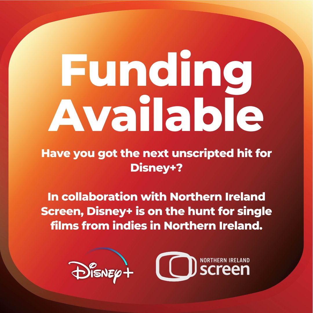 Have you got the next unscripted hit for Disney+? In collaboration with Northern Ireland Screen, Disney+ is on the hunt for single films from indies in Northern Ireland. Visit our website for the brief, eligibility criteria & deadline for submissions: ow.ly/fsVs50Qehct