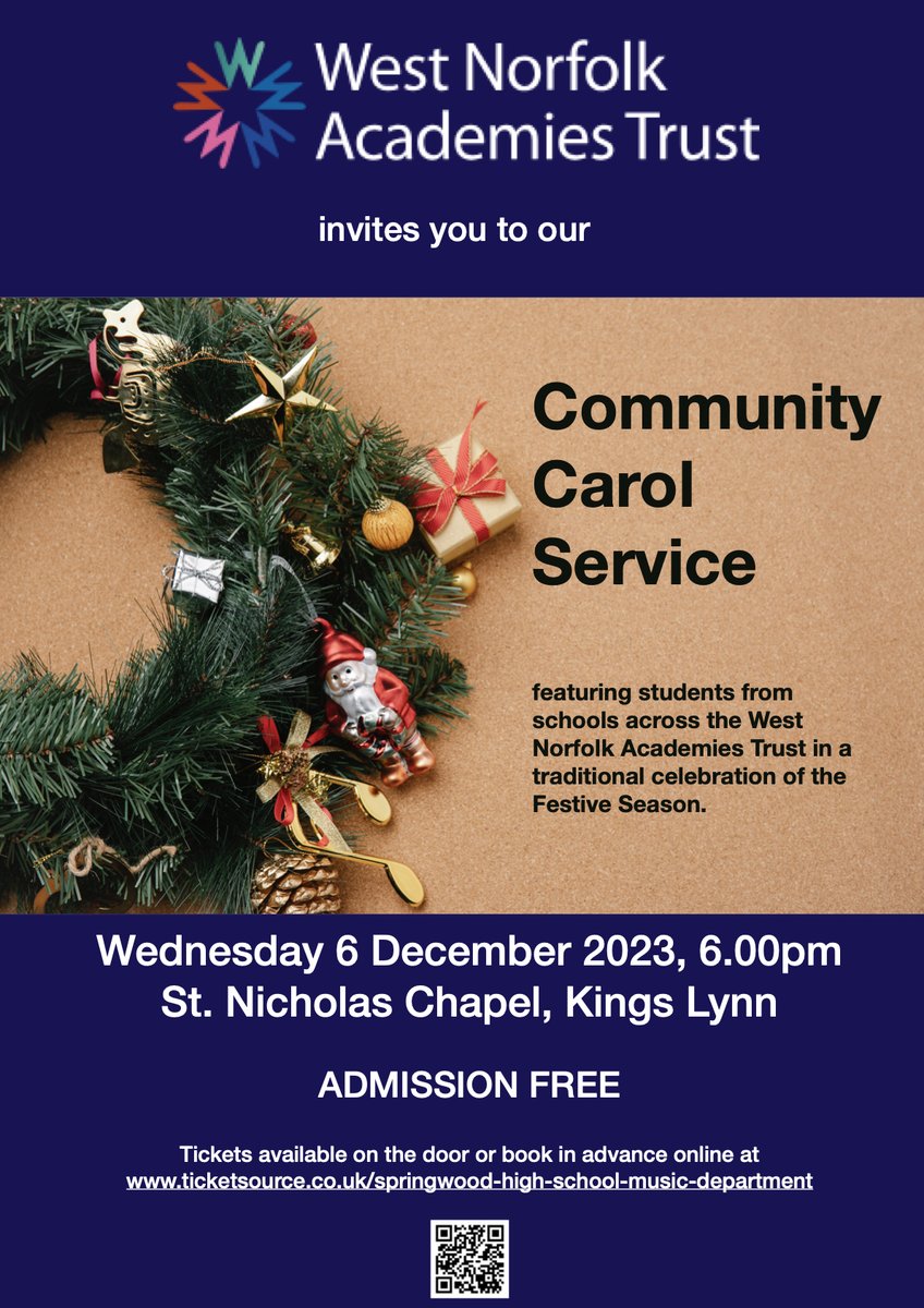 Please remember to book your tickets for the community carol service next week
#carolsinging #carolservice #trustevent #musicdepartment