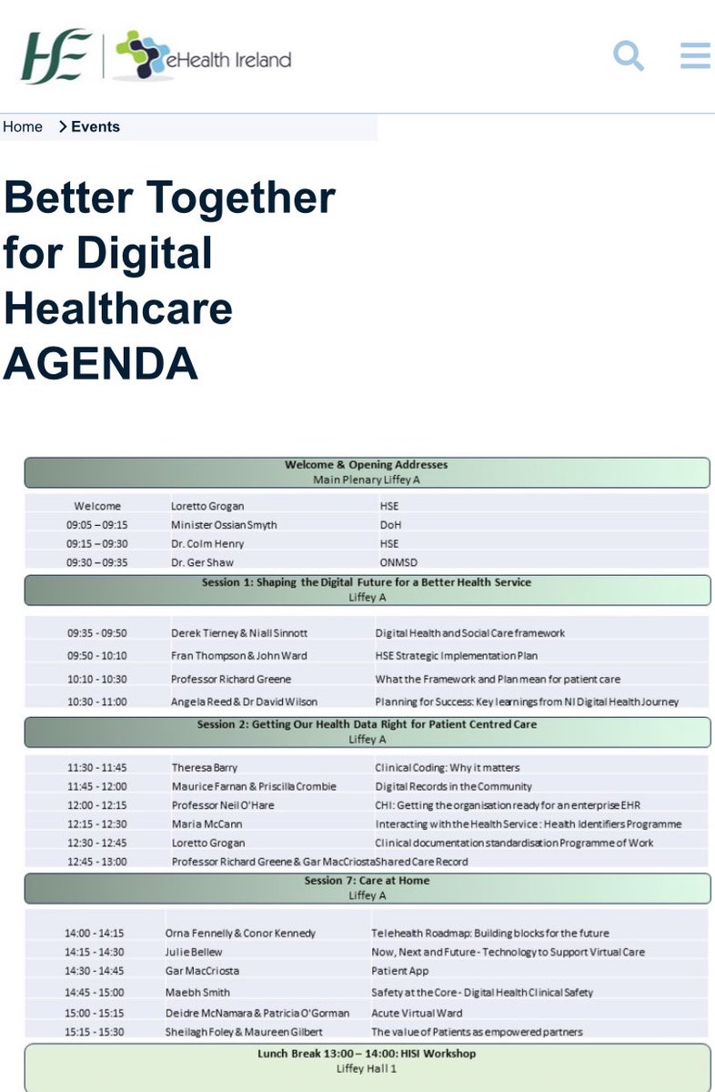 Looking forward to a day of learning and sharing experiences at the Digital Healthcare Conference @joanneOBKelly @SineadLardner @BernardGloster @NationalQPS @Beaumont_Dublin @connolly_sinead