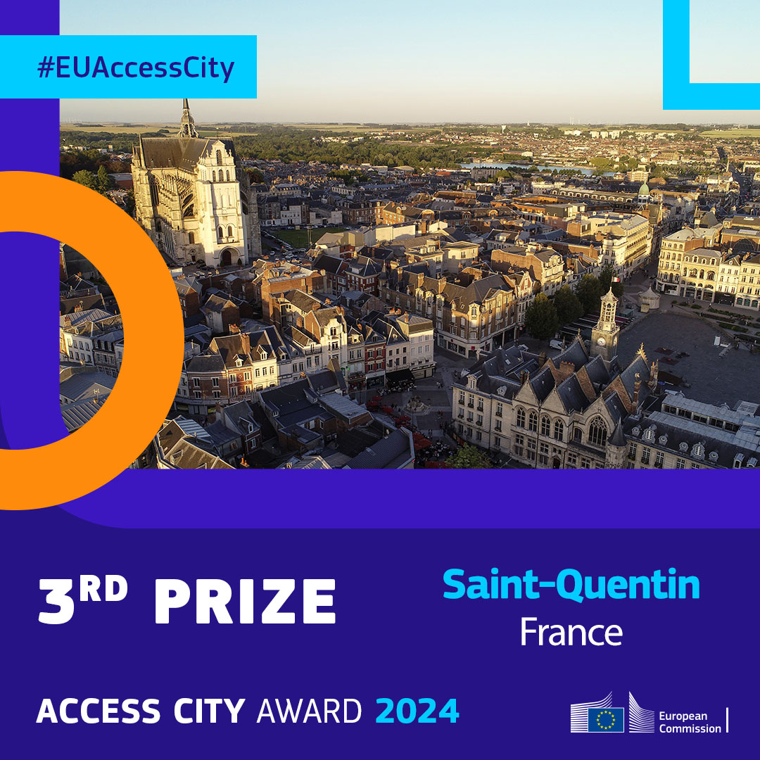 🏆 The 3rd prize of the 2024 #EUAccessCity Award goes to: 🥉 Saint-Quentin 🇫🇷 The @a_saint_quentin was recognised for improving #accessibility of the city’s public transport network. Bravo ! 👏