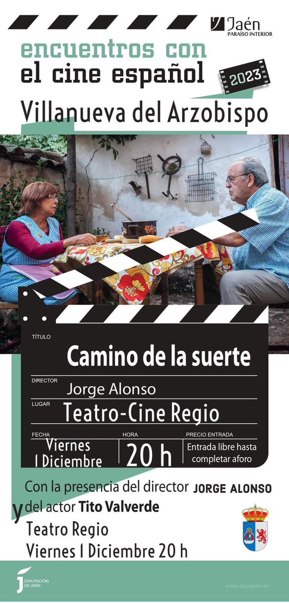 Hoy estamos en Villanueva del Arzobispo presentando nuestro largometraje ‘Camino de la Suerte’, donde hago un personaje con el gran Tito Valverde.
#Cine