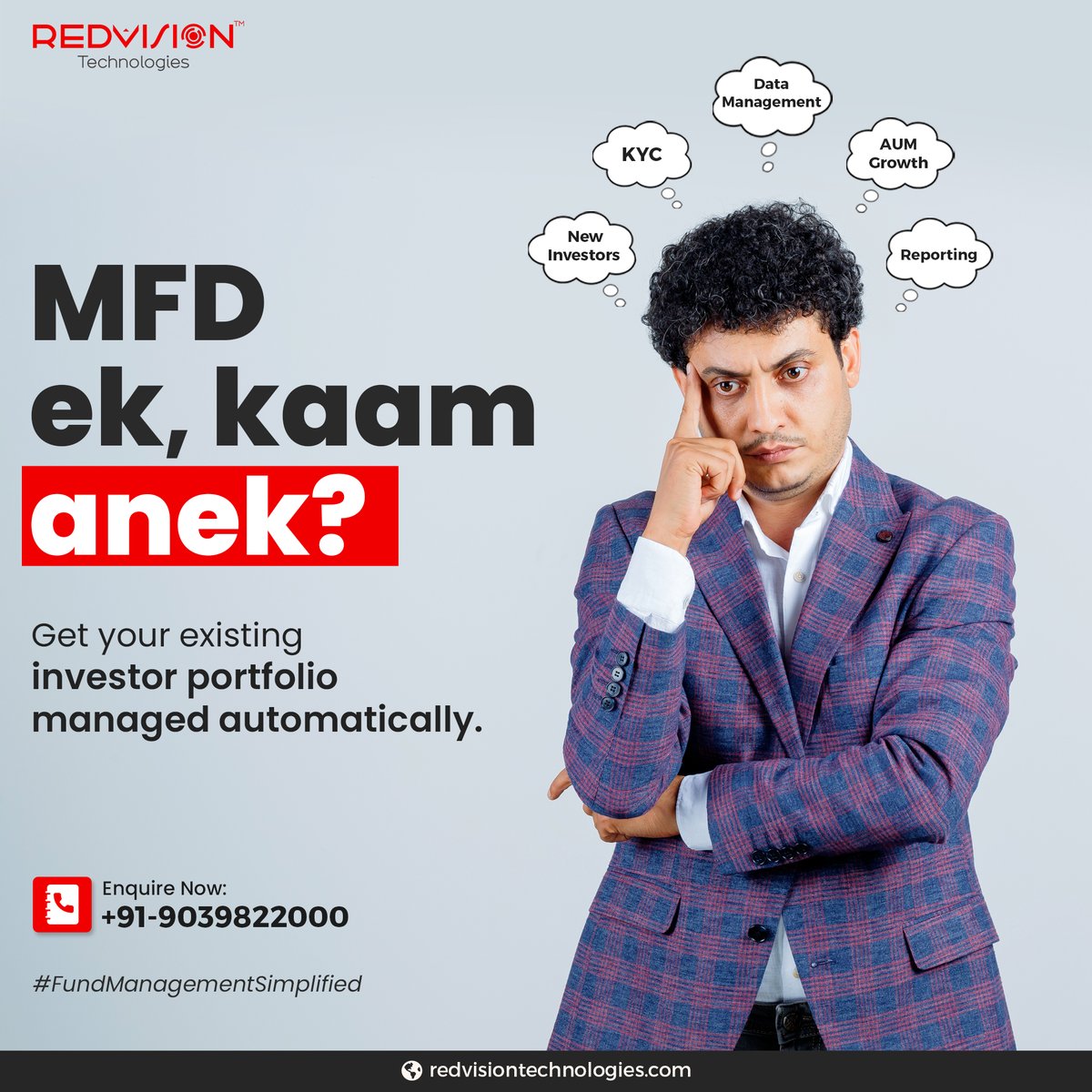 redvisionindore's tweet image. MFDs, Why fear when #REDVision is here? Now no more hassle in managing your investor’s portfolio with seamless automation. Just focus on getting new clients. Want to know more? Enquire now!
To Know More WhatsApp Now: wa.me/+919039822000 Or Visit wealthelite.in
#MFDs