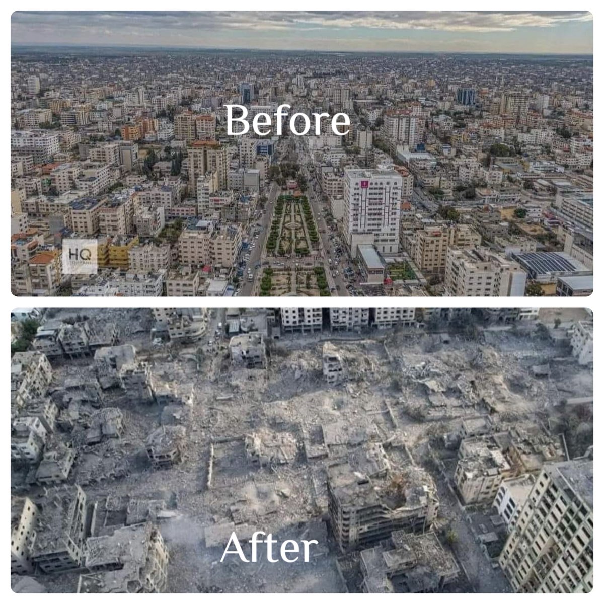 I know many of us don’t call Gaza home, don’t know what it’s Supposed to look like, but I need everyone to focus and to NOT to accept this devastation and destruction as ‘what Gaza is.’ A city isn’t supposed to look like an architectural graveyard. Just look #AltTextPalestine