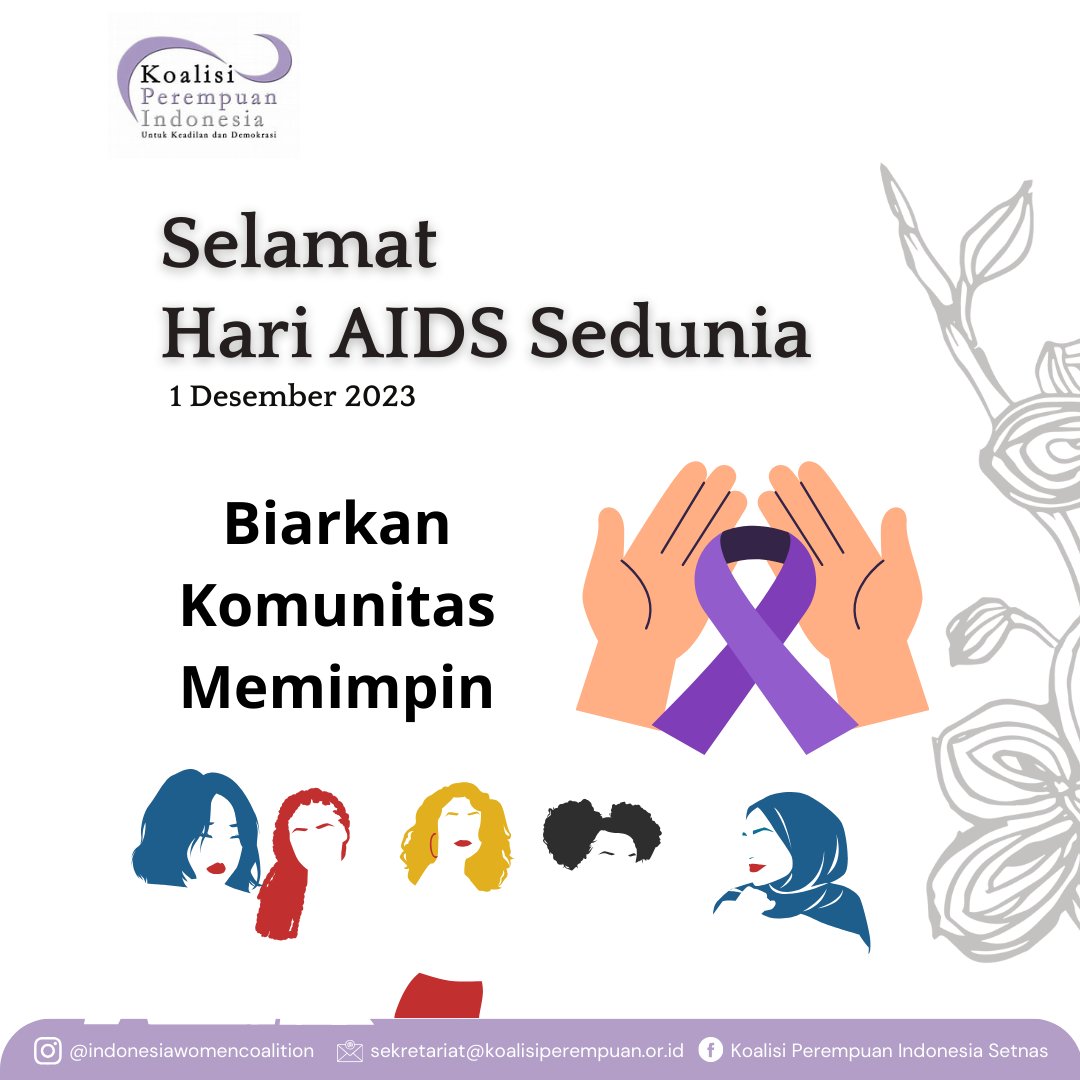 Hai , Sobat Koalisi Perempuan Indonesia
Tema tahun 2023 adalah  “ Let Communities Lead “ yang  mengedepankan pada potensi komunitas sebagai penggerak utama dalam memberantas AIDS.
Yuk, Jangan ada Stigmatisasi dan Kriminalisasi Orang Dengan HIV / AIDS