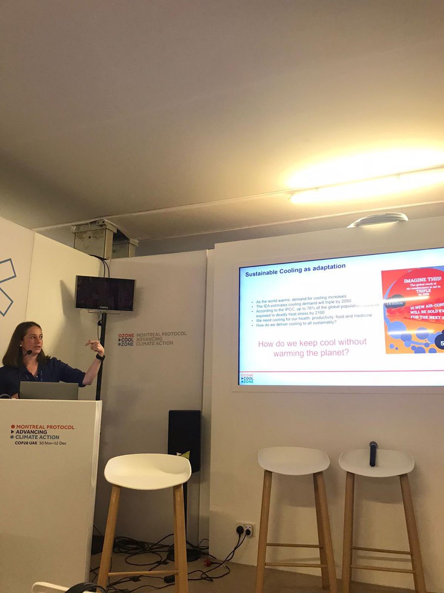 Pinch, punch, first #COP28 presentation of the month.
Thanks @giz_gmbh and @UNEPozone for letting me talk #sustainablecooling  at the #ozone2coolzone pavilion