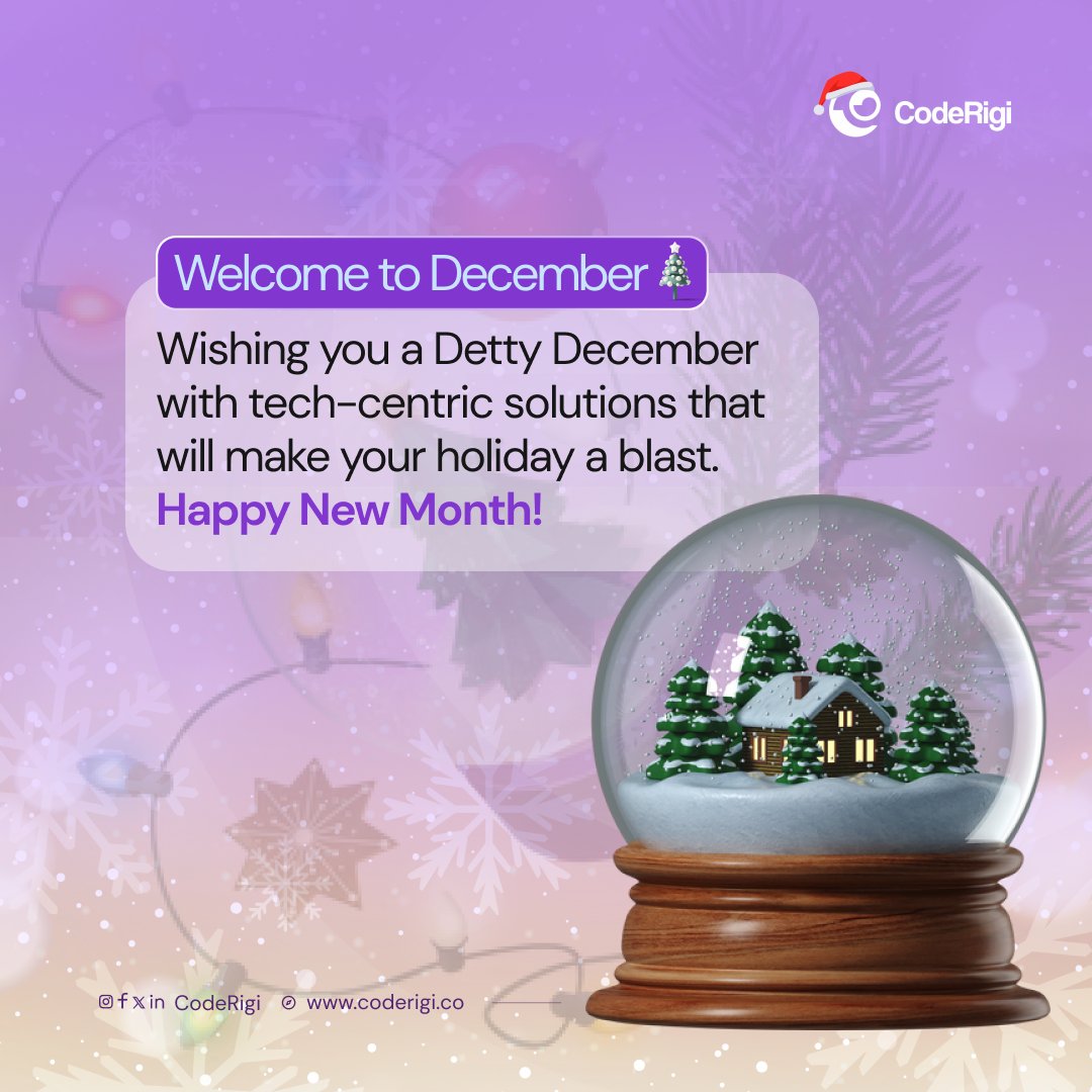 coderigi_'s tweet image. December is Here!🎄
From all of us at CodeRigi, we wish you a month full of soft updates, like a well-programmed algorithm😌

We have exciting updates to share with you this month. Get ready to take advantage of our Detty December Discount to finally BUILD THAT SOLUTION🚀