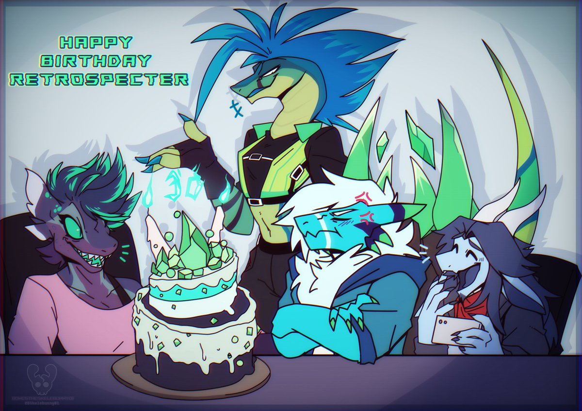 BSkelebunny01's tweet photo. Happy birthday @RetroSpecter_
Man man's getting wiser 👴
#retrospecter #furryart #oc #kamex https://t.co/KARAEnx45N