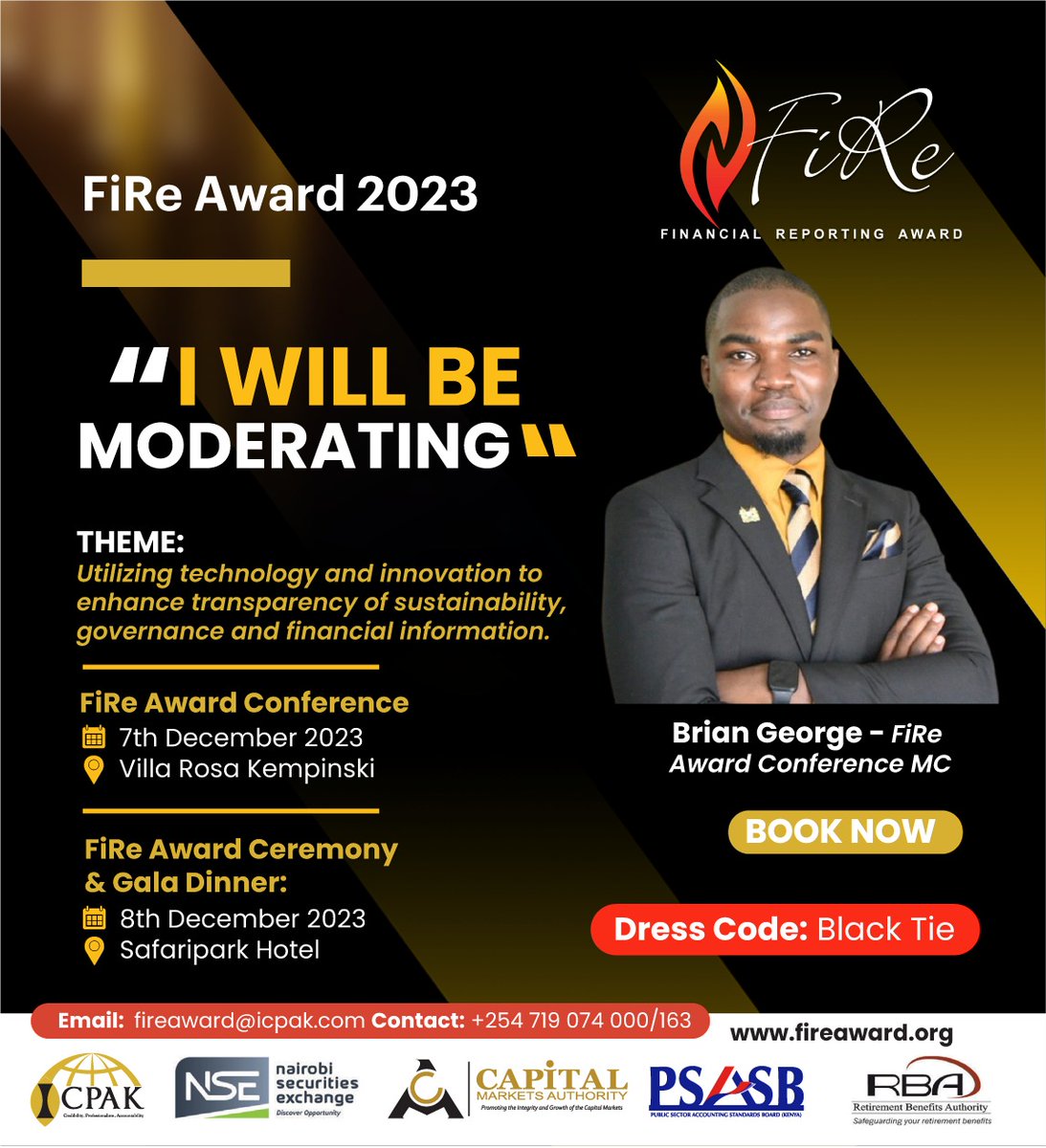 BrianGeorgeKE's tweet photo. Lets link up at Kempinski on Thursday for @ICPAK_Kenya FiRe Award 2023 (@FiReAwardEA) ππ₯³.
Call contact in poster for participation https://t.co/KOHnGT8GDu
