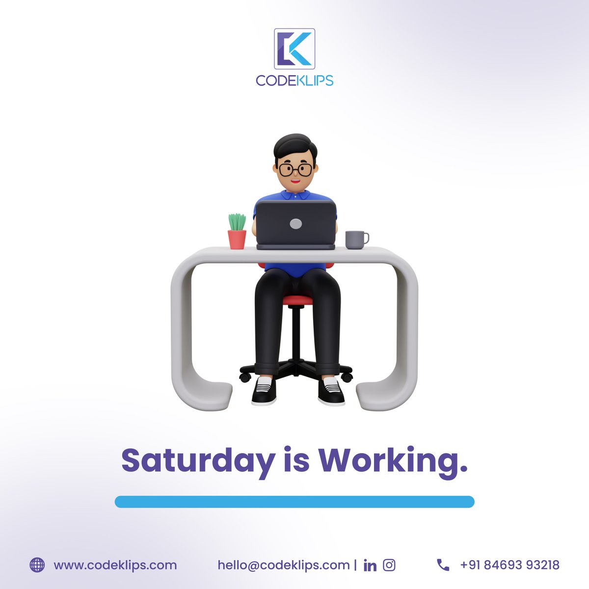 CodeKlips's tweet image. Hello Friday👋
.
.
.
.
#fridaymood #weekendvibes #saturdayworking #happiness #fridayvibes