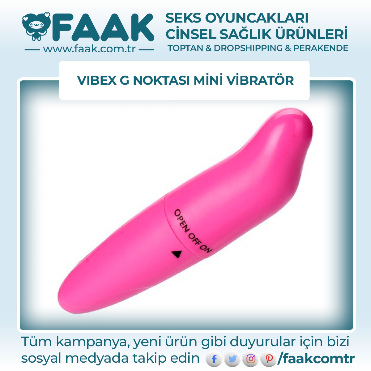 faakcomtr's tweet photo. Vibex G Noktası Mini Vibratör

En etkili ve önemli zevk noktalarından biri olarak kabul edilen G noktası için özel olarak tasarlanmış bir vibratör modelidir.

#faak #zevk #kadın #cinsel #saglik #fantezi #alisveris #sexoyuncakları #cinselyaşam #cinselsağlık #eğlence #yetişkin https://t.co/0n9nZcFLqm
