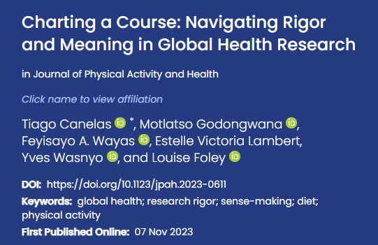 Global Diet and Activity Research Network (GDAR) (@gdarnetwork) on Twitter photo In a new <a href="/JPAHjournal/">Journal of Physical Activity & Health</a> paper Tiago Calelas and colleagues propose a balanced approach to global health research that charts a course between the competing priorities of rigor and meaning.
journals.humankinetics.com/view/journals/…
#GlobalHealth #research In a new <a href="/JPAHjournal/">Journal of Physical Activity & Health</a> paper Tiago Calelas and colleagues propose a balanced approach to global health research that charts a course between the competing priorities of rigor and meaning.
journals.humankinetics.com/view/journals/…
#GlobalHealth #research