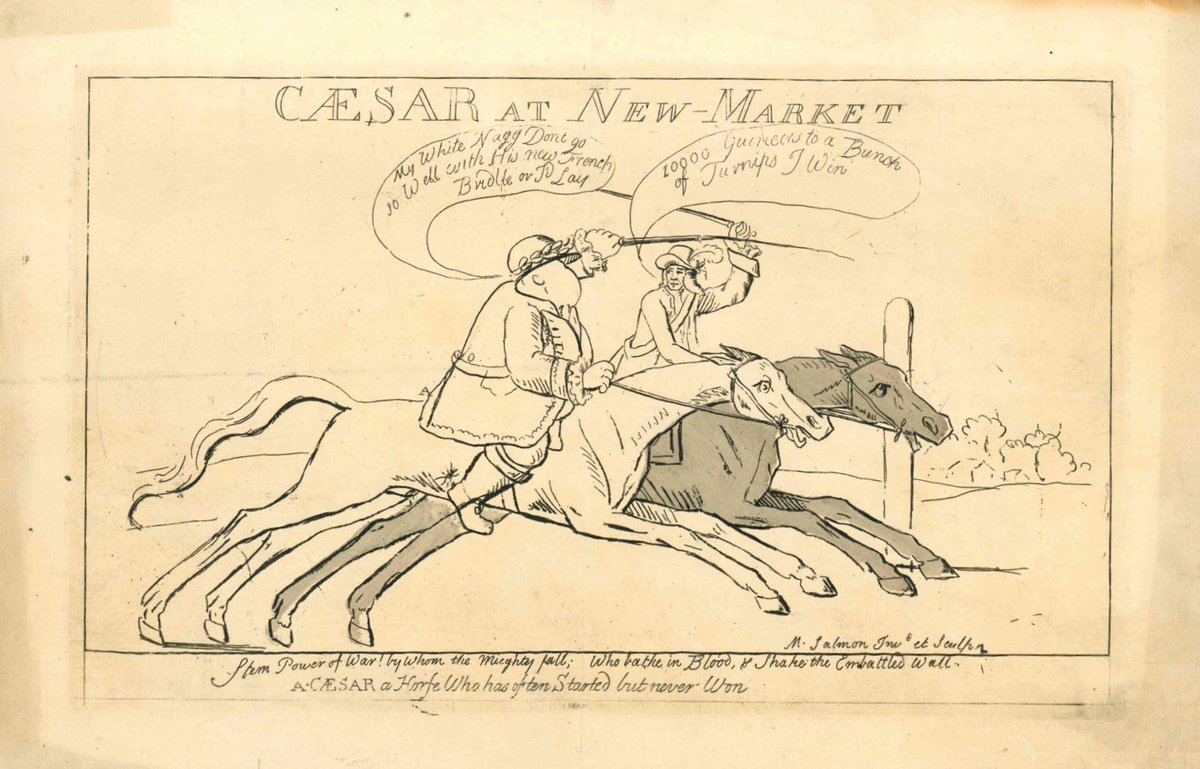 An amazing collection of historical engravings can be found in the Archive of the Bute Collection at Mount Stuart, including this etching ‘Caesar at Newmarket’ by the pioneering printer and publisher Mary Darly in 1757 🐎 #ExploreYourArchive #EYAHobbies