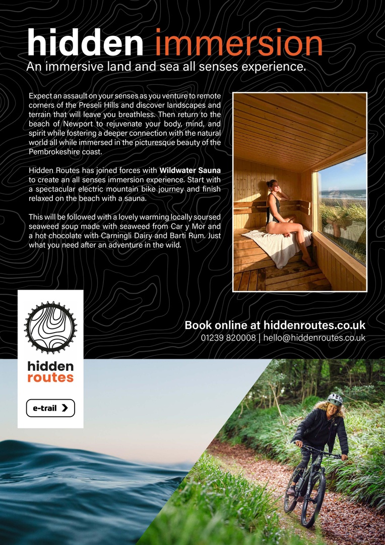 SWWConnected's tweet photo. 🚲🧖♀️🍲🍫How does a combination of an exhilarating #Ebike ride in the #PreseliHills followed by a relaxing #sauna, locally sourced #seaweed soup and a warm #BartiRum #hotchocolate sound to you? Let us introduce you to the Hidden Routes 'Hidden Immersion' experience. https://t.co/xdDBtNkEkJ