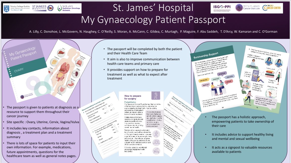 Delighted to have a poster at @Isgoppi Annual meeting 2023 in Belfast today promoting our My Gynaecology Patient Passport @catherineog @CancerInstIRE @stjamesdublin