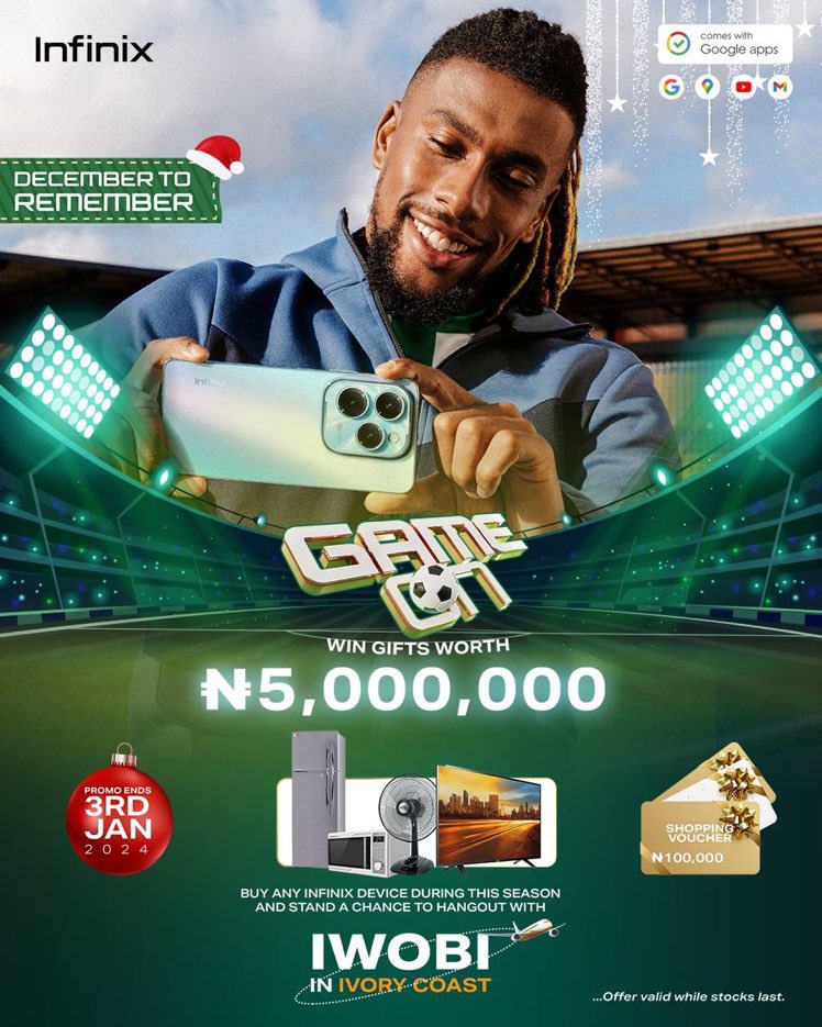 ogbeni_ib's tweet photo. Ensure you don't miss out on the chance to win instant prizes โ grab a smartphone from Infinix and be part of the #InfinixDecemberPromo. Act now before the opportunity slips away! https://t.co/jWLHAdzM1X