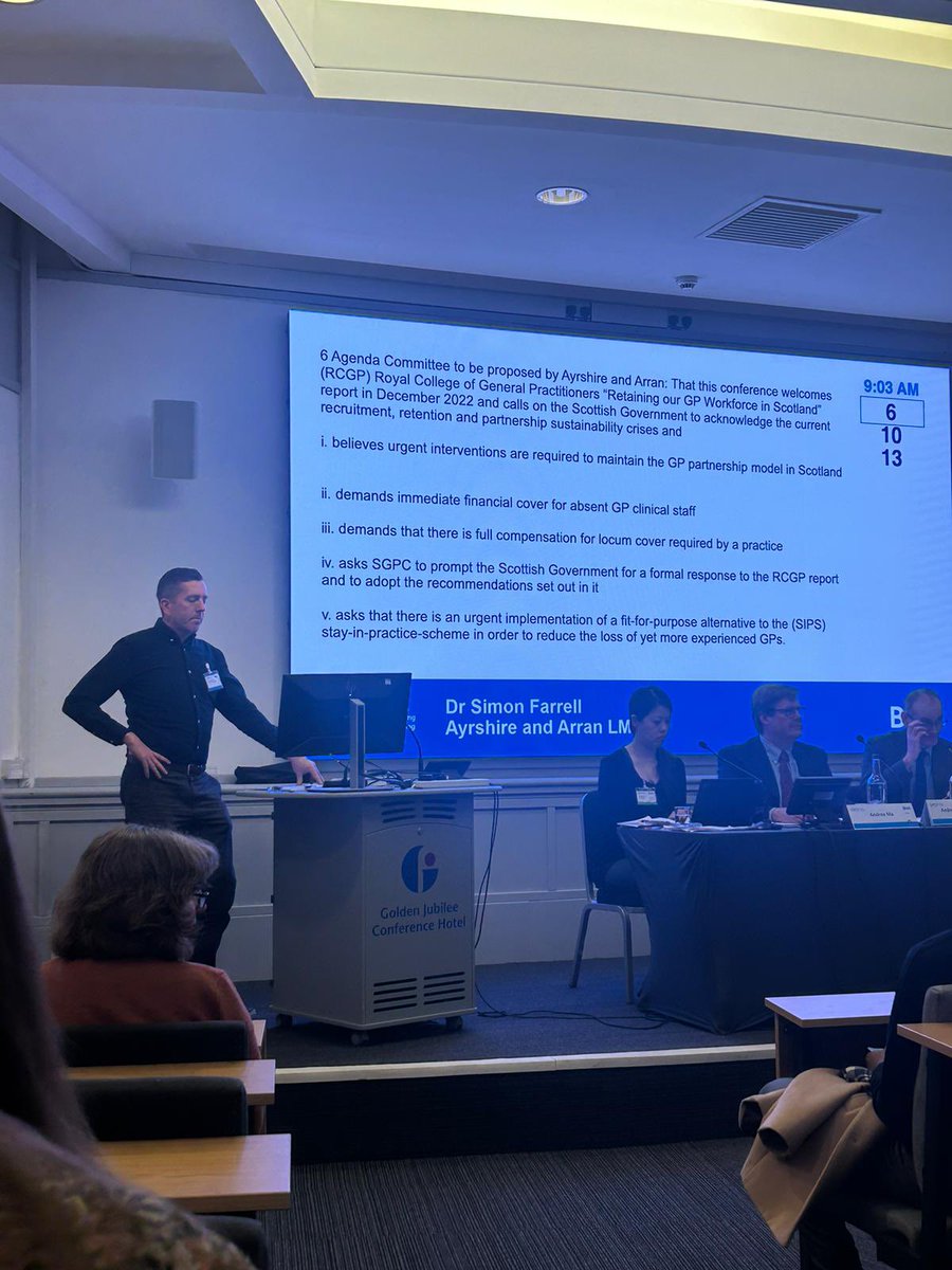 Simonfaz79's tweet image. Delighted to be at #slmc with like minded, motivated and committed GP colleagues. Fantastic debate about getting a better deal for our patients and colleagues to help make Scottish primary care sustainable.