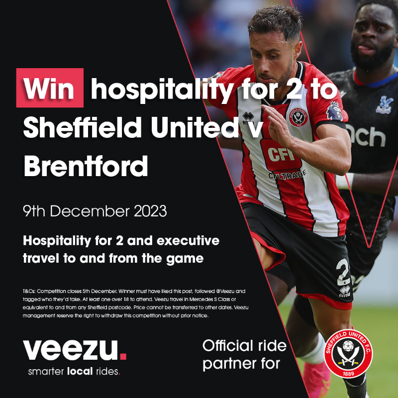 Win hospitality for 2 to United v Brentford! 🎫

To enter;
Like this post. ♥️
Tag who you would bring. 👇
Follow <a href="/veezugroup/">Veezu</a> and <a href="/SheffieldUnited/">Sheffield United</a>. ✅

Terms and conditions apply. ⚽️