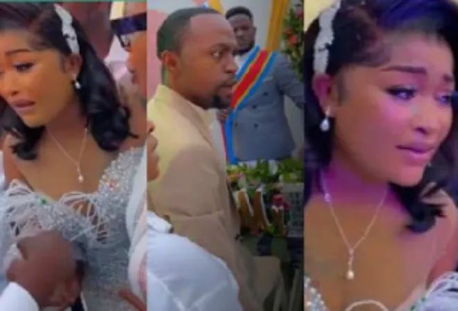 Bride Weeps Uncontrollably As Baby Daddy Storms Wedding to Disrupt Proceedings pakmediagh.com/2023/12/01/bri…