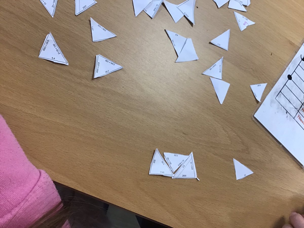 EhYear5's tweet photo. Year 5 are playing triominoes to master multiplying and dividing by 10,100 and 1000 https://t.co/SoZFYoTRs1