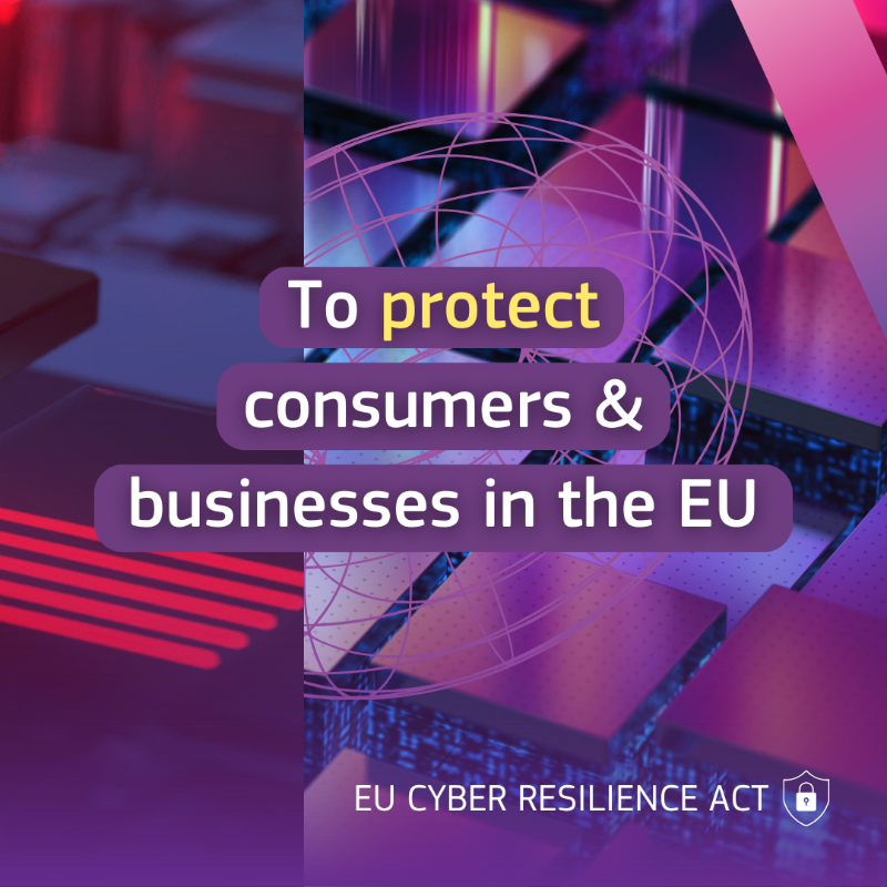 DigitalEU's tweet photo. Fewer cyber risks 🤝 better protected consumers

🛡️ Today’s political agreement on the 🇪🇺 #CyberResilience Act is a gamechanger towards an improved level of #cybersecurity of digital products for all Europeans &amp; businesses.

Dig deeper into the new #CyberSecEU rules🧵↓