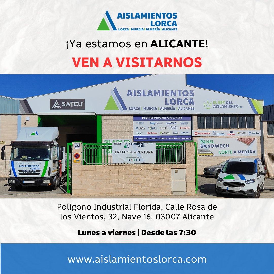 Aisla_Lorca's tweet photo. 🎉¡Grandes noticias!🎉 Estamos emocionados de anunciar la apertura de nuestra nueva delegación en 𝗔𝗹𝗶𝗰𝗮𝗻𝘁𝗲🌞. Con esta incorporación, ¡ahora somos cuatro delegaciones!
¡Visítanos en nuestra nueva ubicación en Alicante o consulta nuestro sitio web, @ReyAislamiento !💻 https://t.co/m4oAjS0vdh