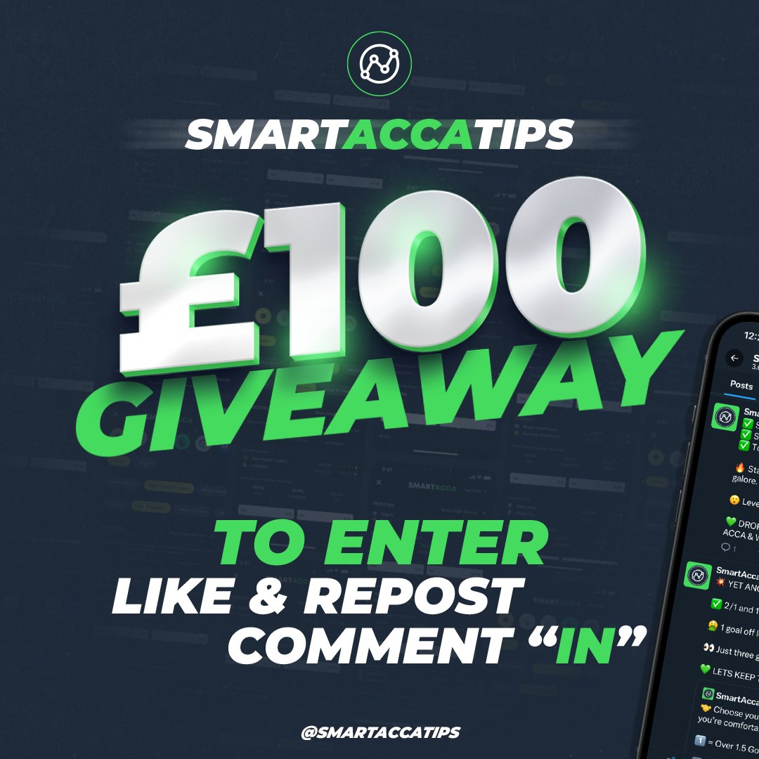SmartAccaTips's tweet image. 🎉 40,000 SUBSCRIBER GIVEAWAY! 🎉

👇 FOLLOW THE INSTRUCTIONS IN THE IMAGE TO ENTER!

😍 As a thank you to everyone who has joined the family, we're giving back to you! 

💚 We'll be giving away £20 to 5 people over the weekend.

🤝 Good luck everyone!