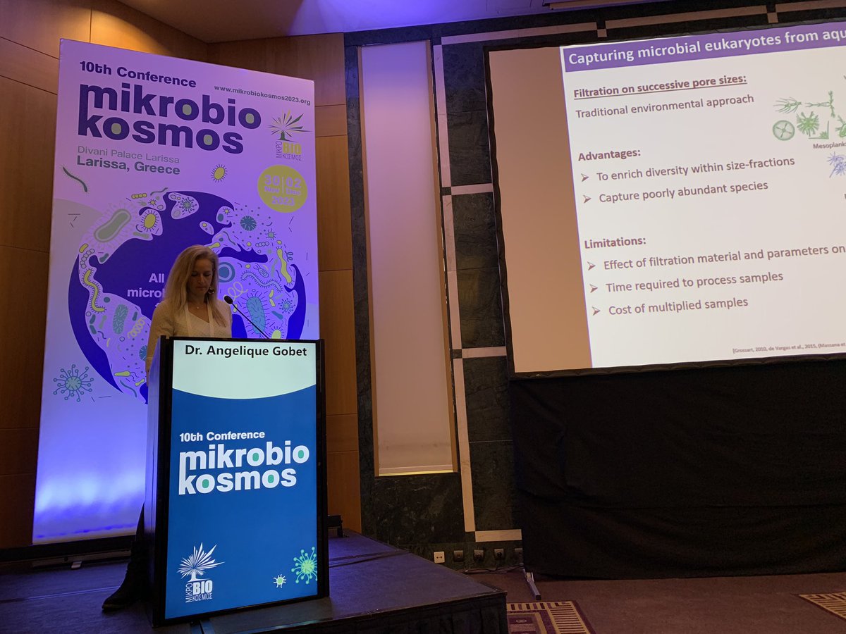 mikrobiokosmos's tweet photo. Dr. Angelique Gobet from @Ifremer_fr  plenary speaker at #10mbk23 session environment chaired by @SavvasGen &amp; E. Smeti https://t.co/09quQd9z1U